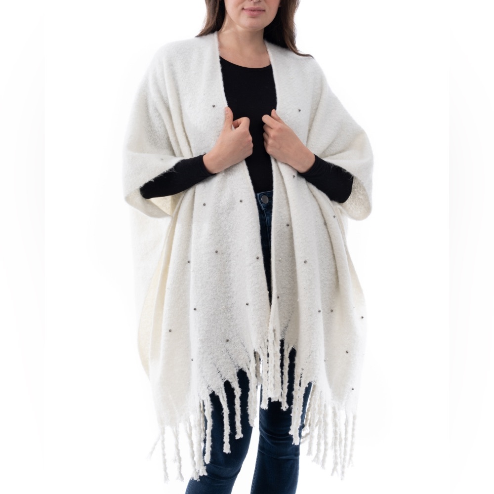 NWT Inc International Concepts Faux Pearl Embellished Wrap/Shawl